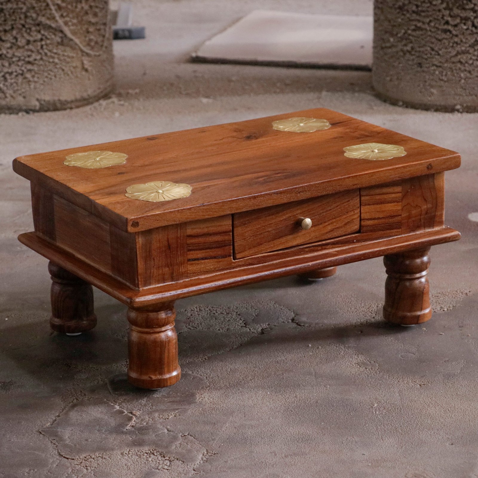 Traditional Natural Brown Finished Handmade Wooden Bajot - Srgun Hut Traditional Natural Brown Finished Handmade Wooden Bajot - Image 3