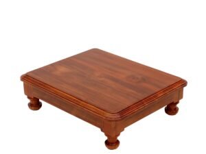 Natural Brown Handmade Small Wooden Bajot for Home