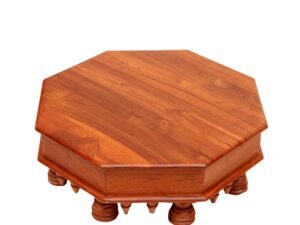 Diamond Shaped Handmade Natural Classic Wooden Bajot for Home