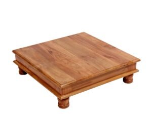 Solid Teak Honey Polish Square Bajot