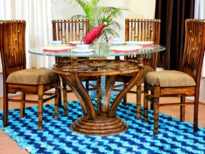 Round Teak Wooden Dining Set